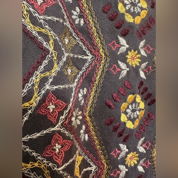 Knox Rose Embroidered Utility Jacket Gray Button Down - Picture 4 of 8